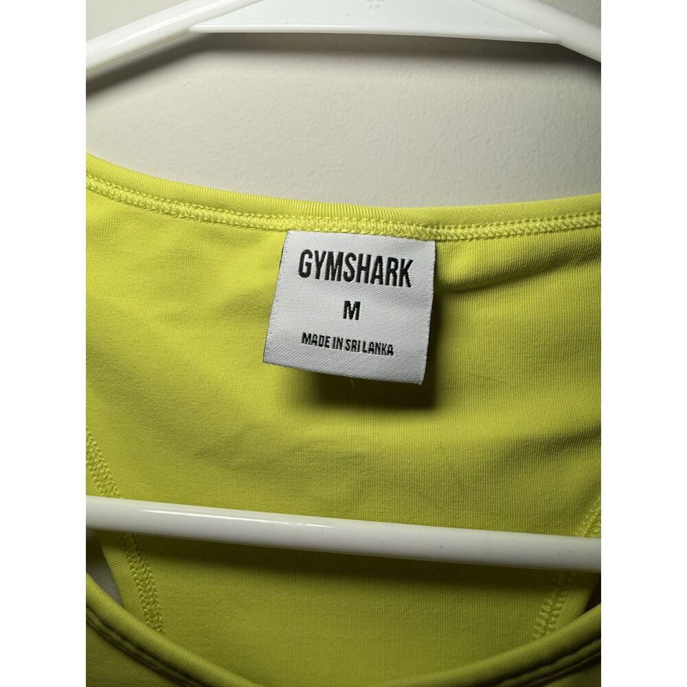Gymshark Neon Yellow Mesh Crop Tank Top Workout Women Medium